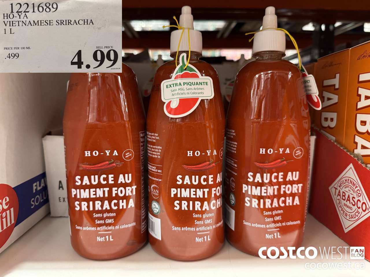 1221689 HO-YA VIETNAMESE SRIRACHA 1L $4.99