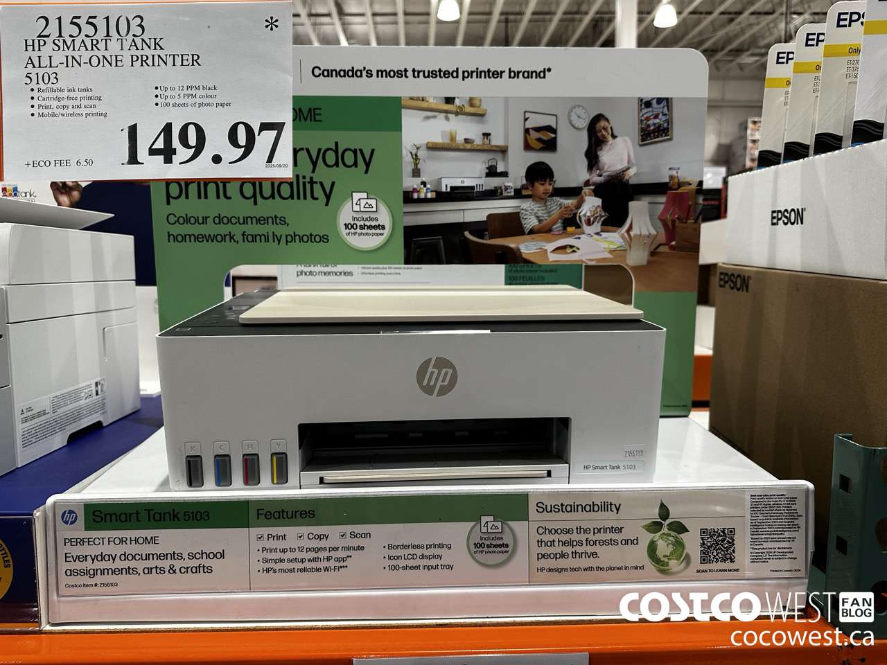 2155103 HP SMART TANK ALL IN ONE PRINTER 5103 $149.97