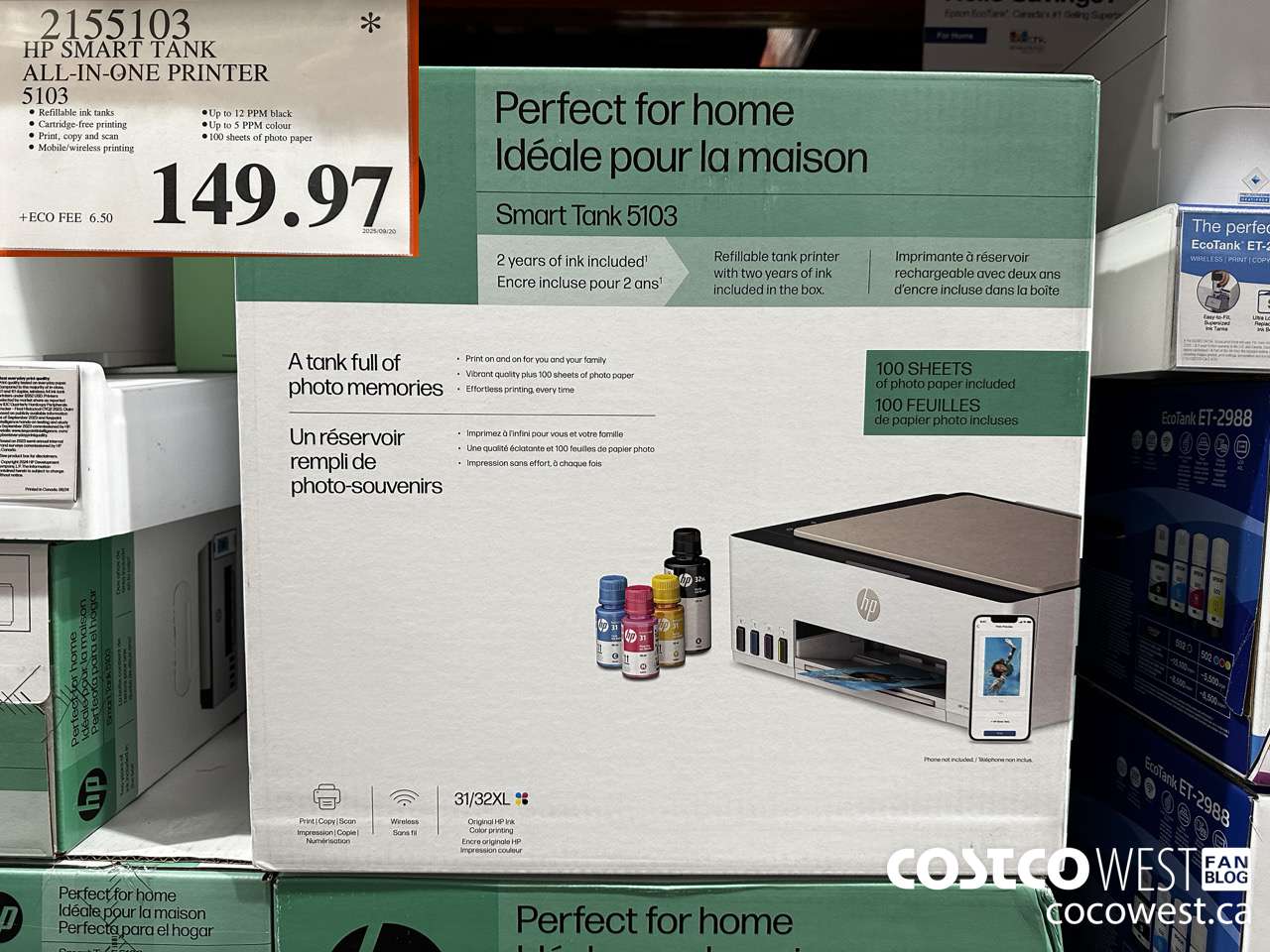 2155103 HP SMART TANK ALL IN ONE PRINTER 5103 $149.97