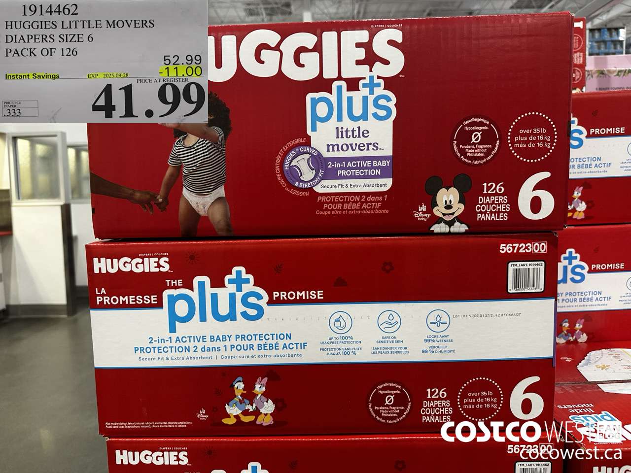 1914462 HUGGIES LITTLE MOVERS DIAPERS SIZE 6 PACK OF 126 ($11.00 INSTANT SAVINGS EXPIRES ON 2025-09-28) $41.99