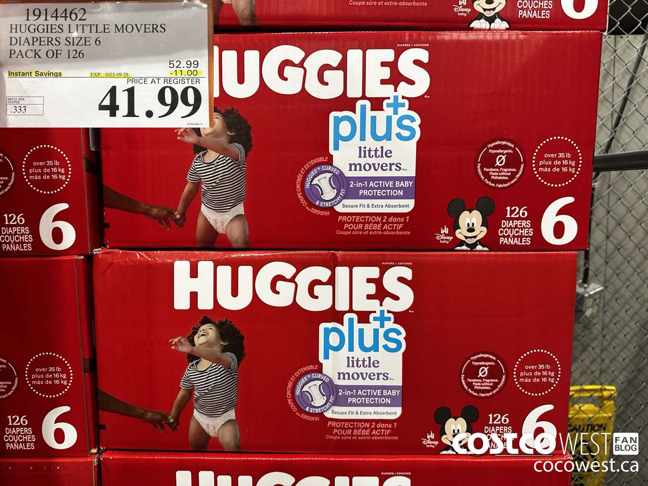 1914462 HUGGIES LITTLE MOVERS DIAPERS SIZE 6 PACK OF 126 ($11.00 INSTANT SAVINGS EXPIRES ON 2025-09-28) $41.99
