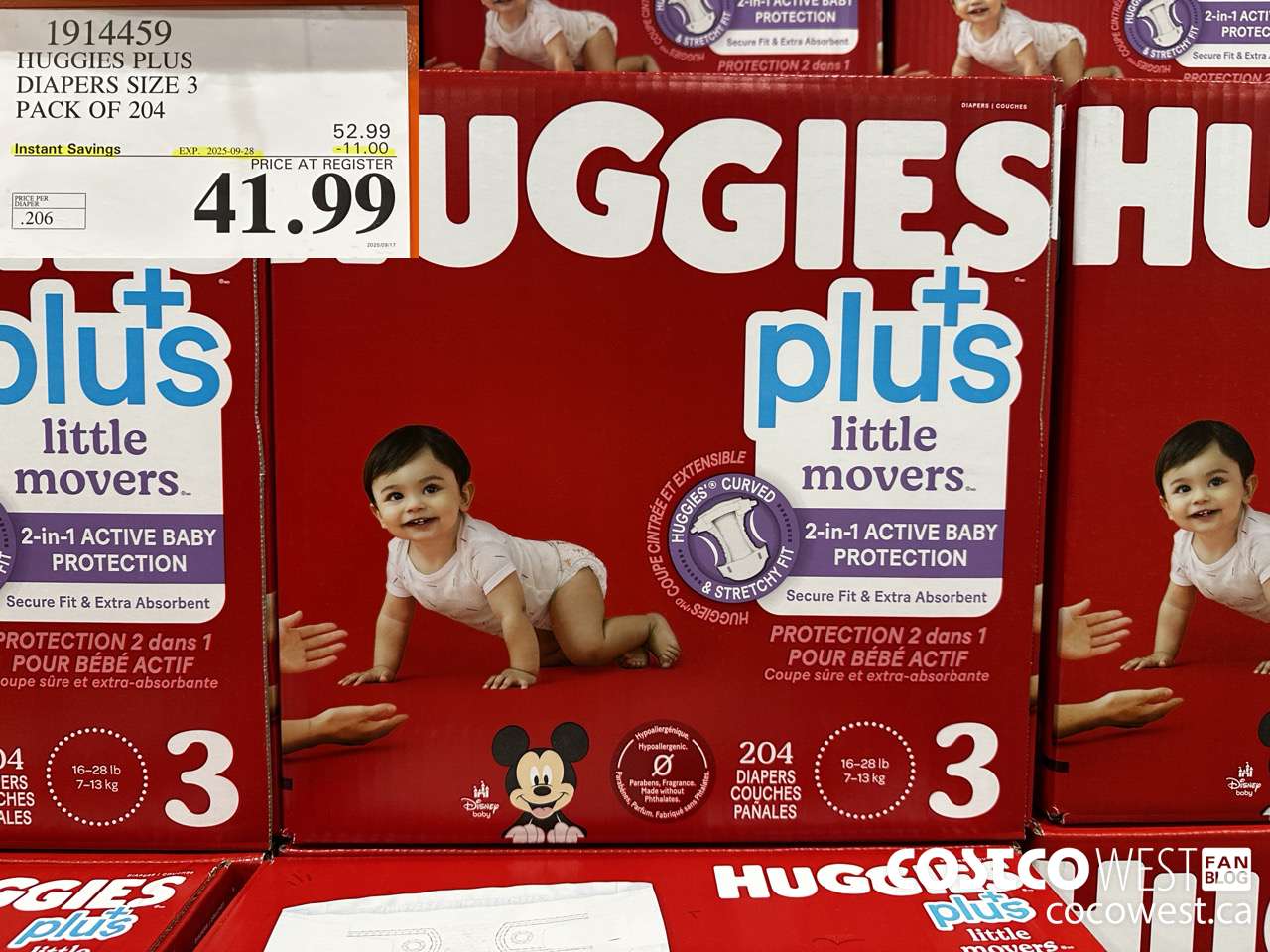 1914459 HUGGIES PLUS DIAPERS SIZE 3 PACK OF 204 ($11.00 INSTANT SAVINGS EXPIRES ON 2025-09-28) $41.99