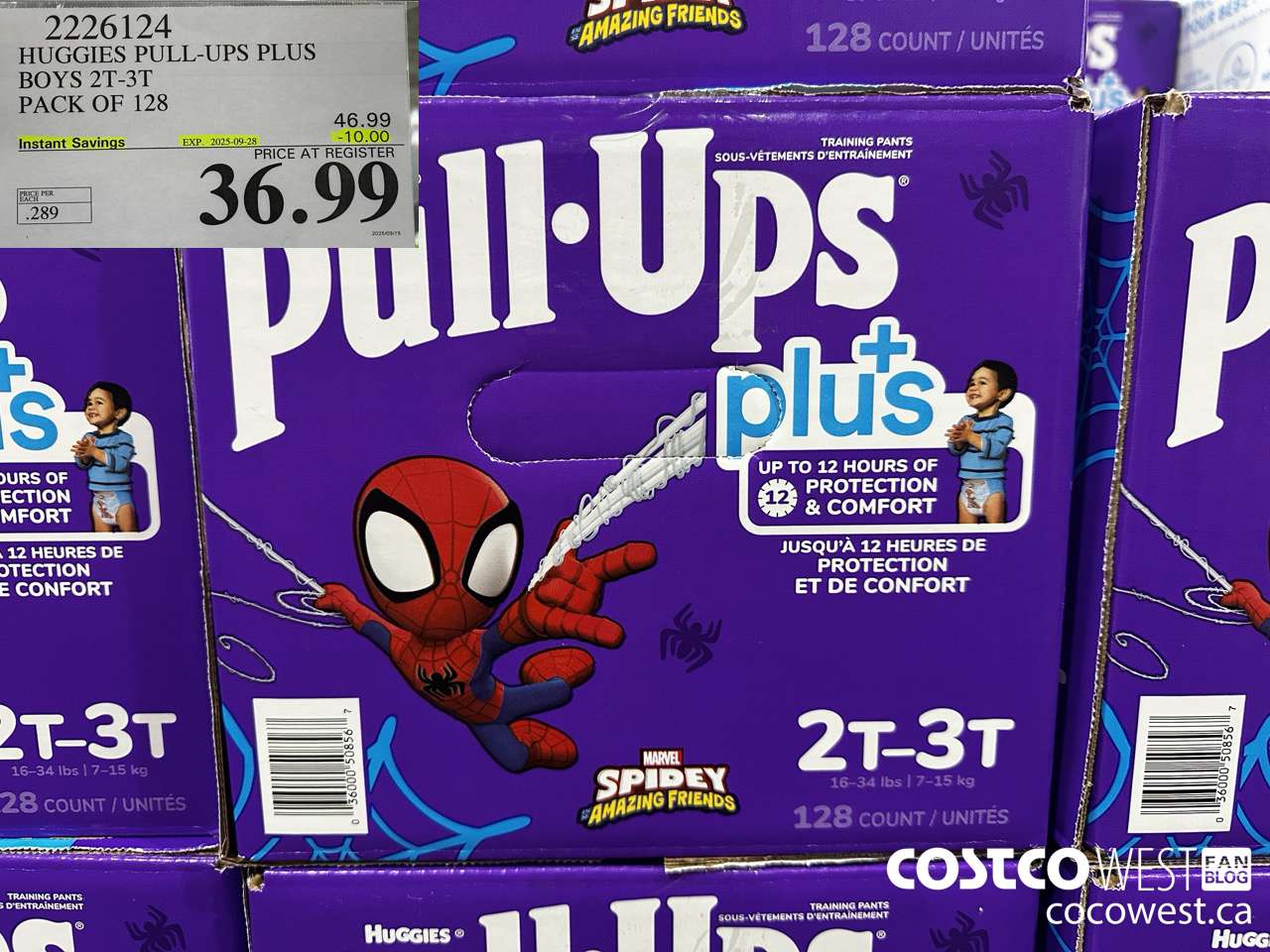 2226124 HUGGIES PULL-UPS PLUS BOYS 2T-3T PACK OF 128 ($10.00 INSTANT SAVINGS EXPIRES ON 2025-09-28) $36.99