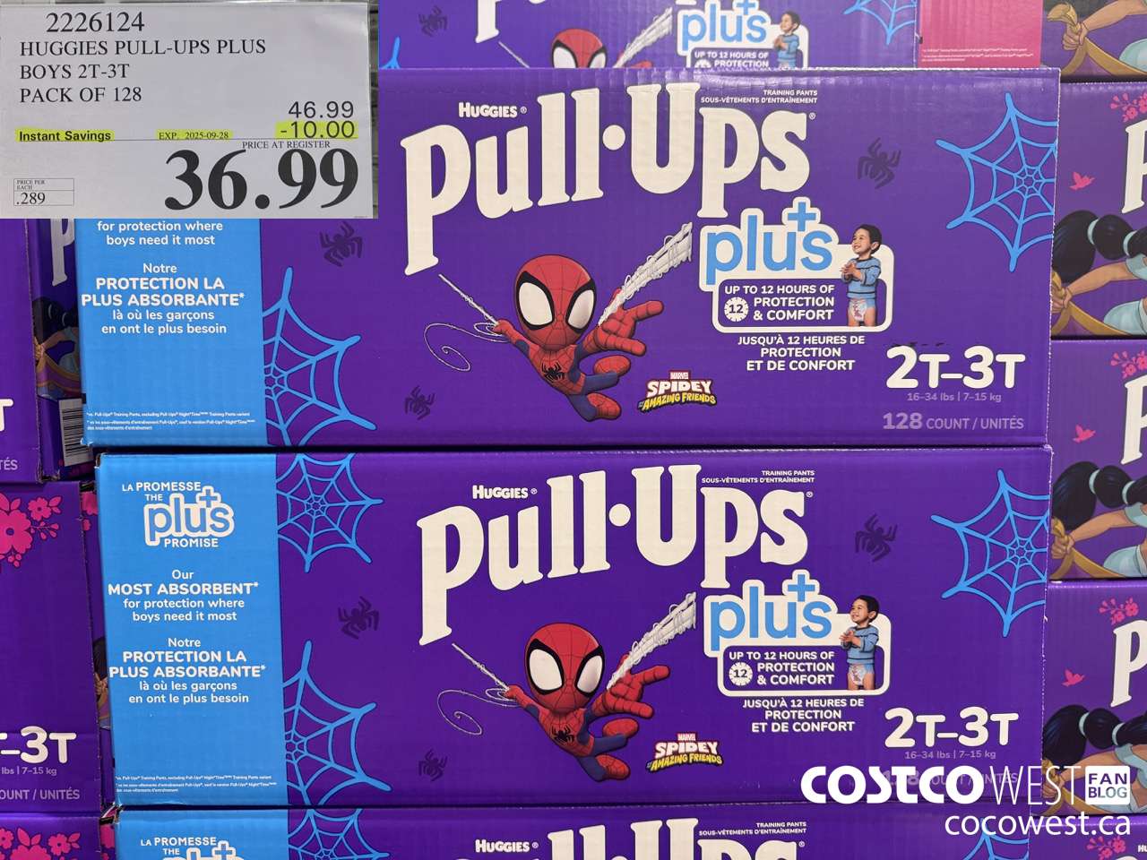 2226124 HUGGIES PULL-UPS PLUS BOYS 2T-3T PACK OF 128 ($10.00 INSTANT SAVINGS EXPIRES ON 2025-09-28) $36.99