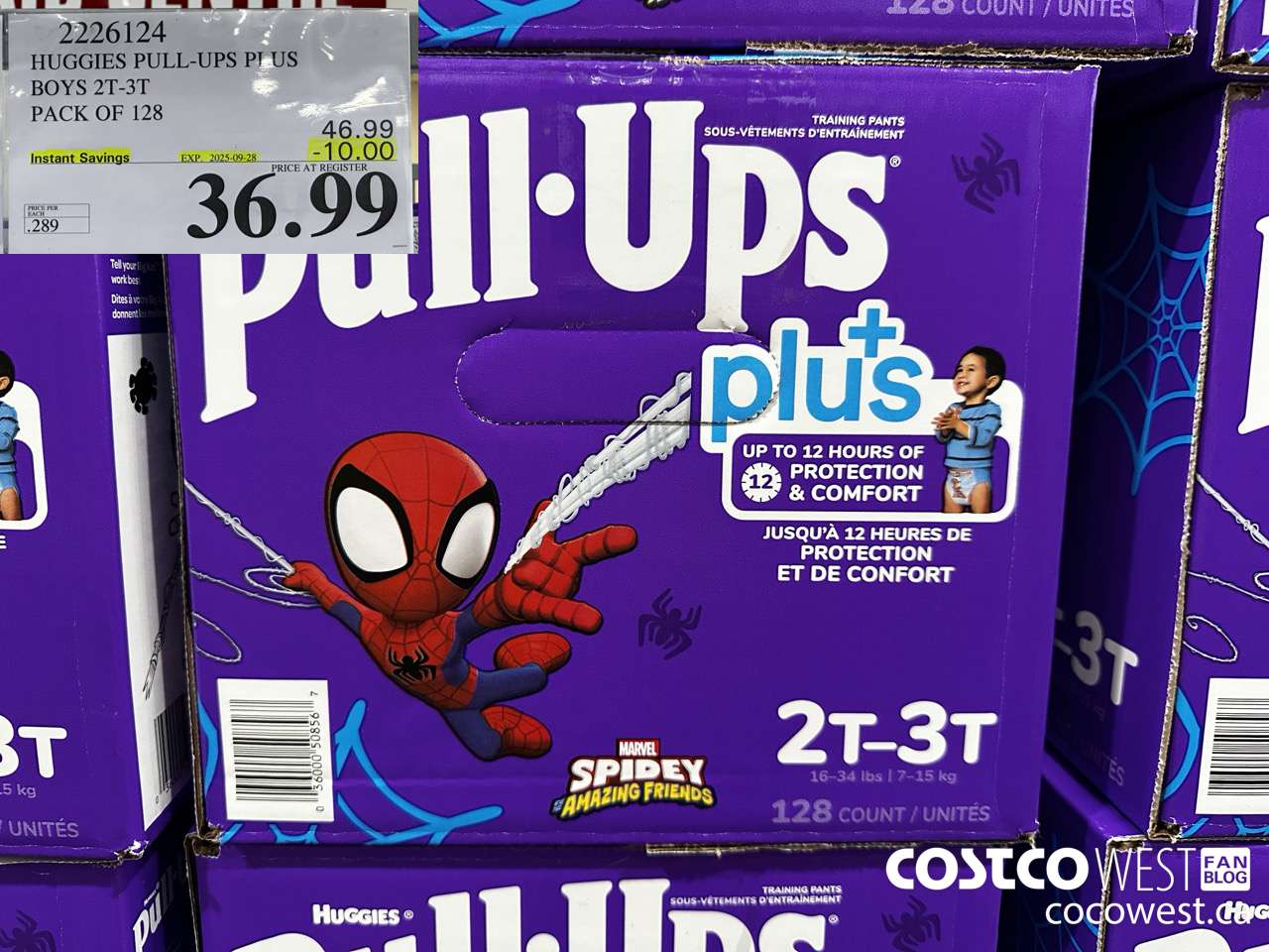 2226124 HUGGIES PULL-UPS PLUS BOYS 2T-3T PACK OF 128 ($10.00 INSTANT SAVINGS EXPIRES ON 2025-09-28) $36.99