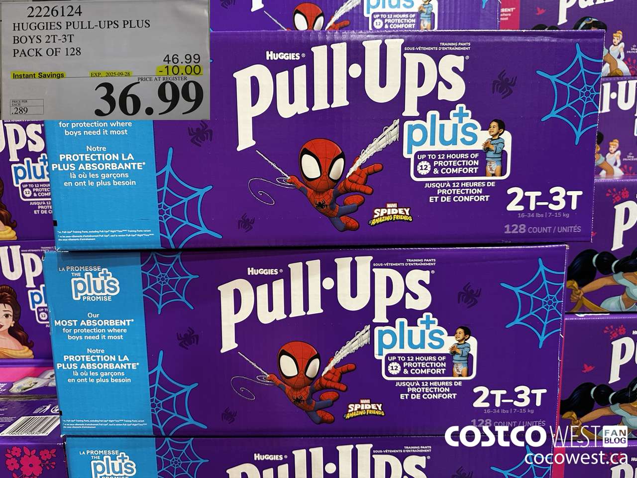 2226124 HUGGIES PULL-UPS PLUS BOYS 2T-3T PACK OF 128 ($10.00 INSTANT SAVINGS EXPIRES ON 2025-09-28) $36.99