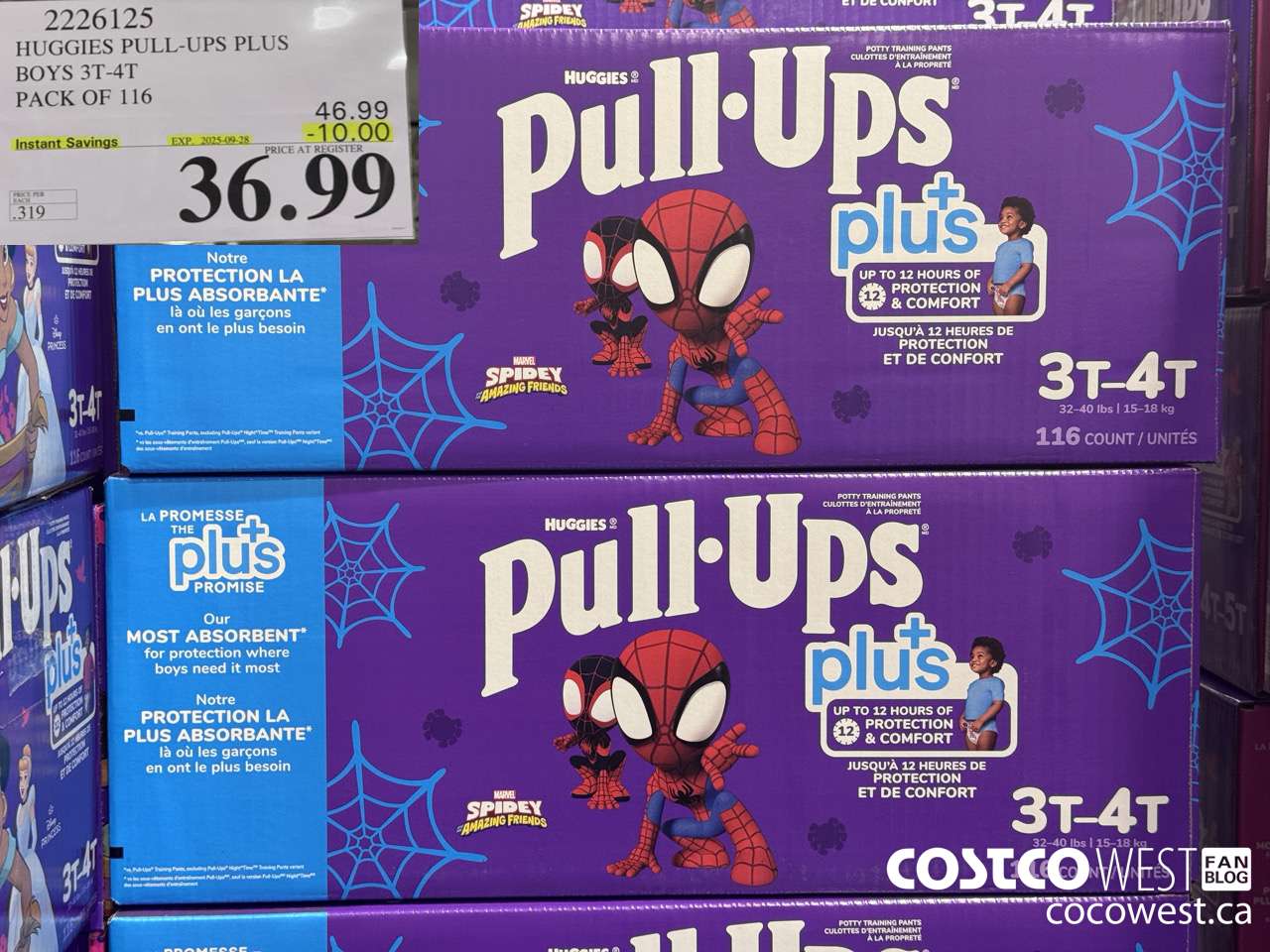 2226125 HUGGIES PULL-UPS PLUS BOYS 3T-4T PACK OF 116 ($10.00 INSTANT SAVINGS EXPIRES ON 2025-09-28) $36.99