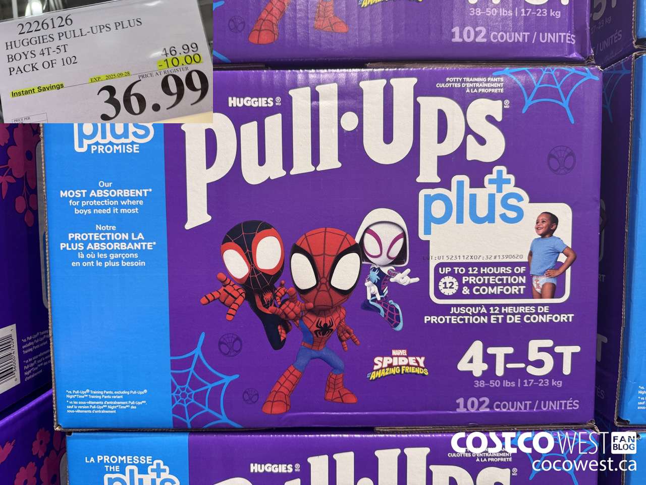 2226126 HUGGIES PULL-UPS PLUS BOYS 4T-5T PACK OF 102 ($10.00 INSTANT SAVINGS EXPIRES ON 2025-09-28) $36.99