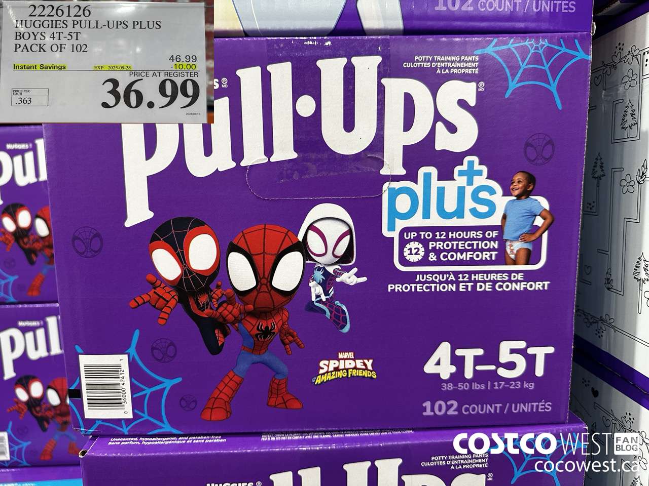 2226126 HUGGIES PULL-UPS PLUS BOYS 4T-5T PACK OF 102 ($10.00 INSTANT SAVINGS EXPIRES ON 2025-09-28) $36.99