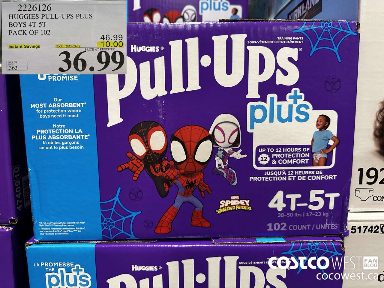 2226126 HUGGIES PULL-UPS PLUS BOYS 4T-5T PACK OF 102 ($10.00 INSTANT SAVINGS EXPIRES ON 2025-09-28) $36.99