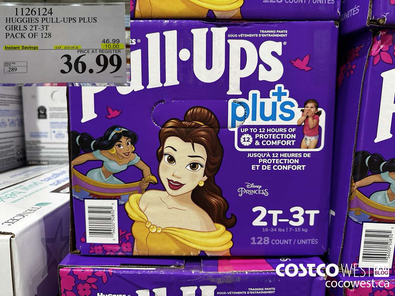 1126124 HUGGIES PULL-UPS PLUS GIRLS 2T-3T PACK OF 128 ($10.00 INSTANT SAVINGS EXPIRES ON 2025-09-28) $36.99