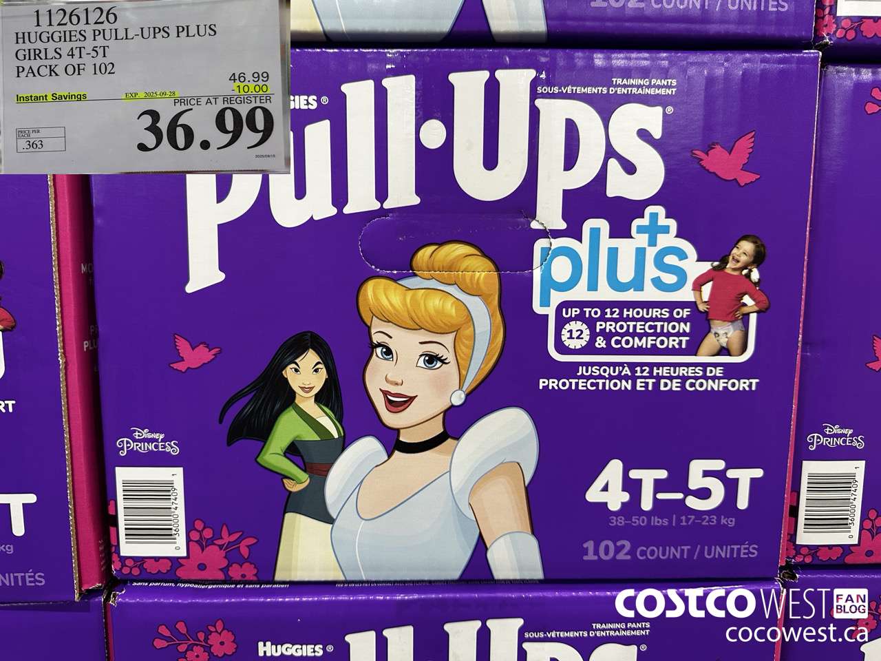 1126126 HUGGIES PULL-UPS PLUS GIRLS 4T-5T PACK OF 102 ($10.00 INSTANT SAVINGS EXPIRES ON 2025-09-28) $36.99