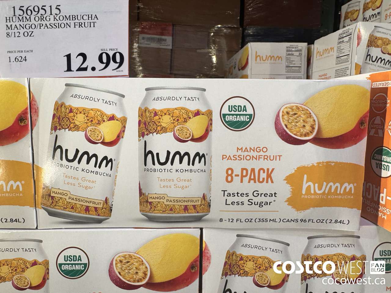 1569515 HUMM ORG KOMBUCHA MANGO/PASSION FRUIT 8/12 OZ $12.99