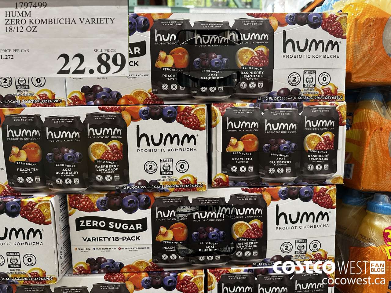 1797499 HUMM ZERO KOMBUCHA VARIETY 18/12 OZ $22.89