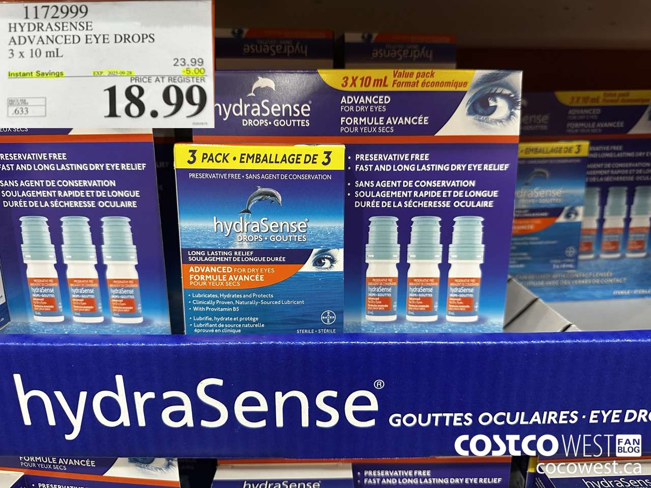 1172999 HYDRASENSE ADVANCED 3 x 10ML ($5.00 INSTANT SAVINGS EXPIRES ON 2025-09-28) $18.99