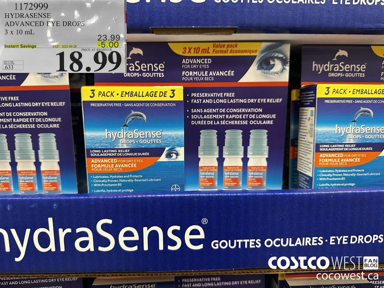 1172999 HYDRASENSE ADVANCED 3 x 10ML ($5.00 INSTANT SAVINGS EXPIRES ON 2025-09-28) $18.99
