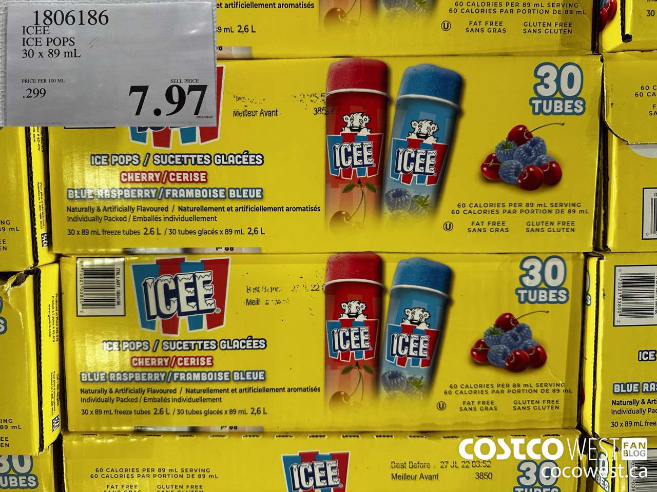 1806186 ICEE ICE POPS 30 X 89ML $7.97