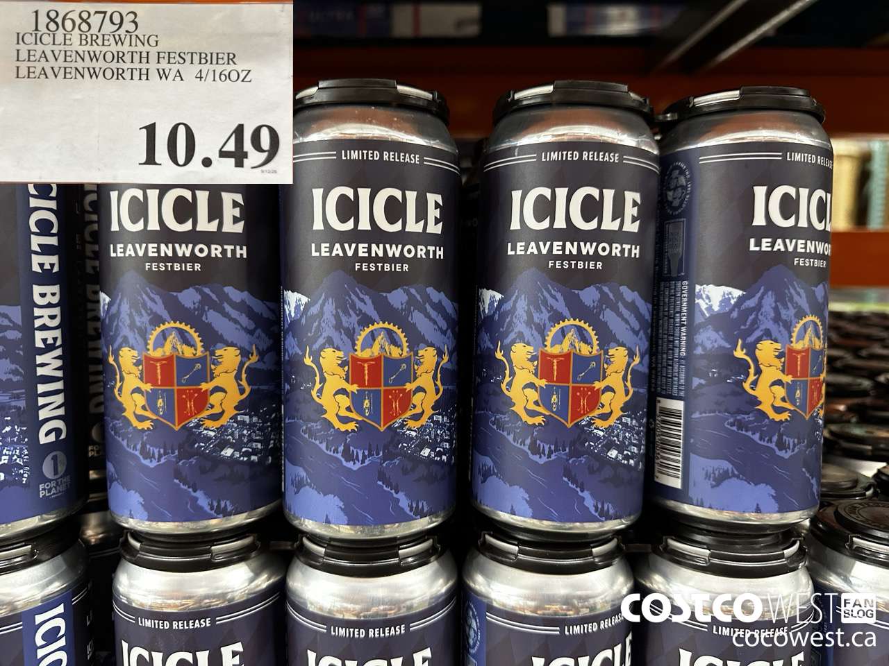 1868793 ICICLE BREWING LEAVENWORTH FESTBIER LEAVENWORTH WA 4/16OZ $10.49