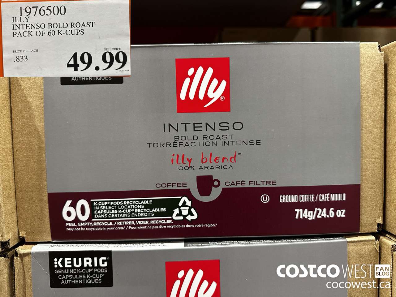 1976500 ILLY INTENSO BOLD ROAST PACK OF 60 K-CUPS $49.99