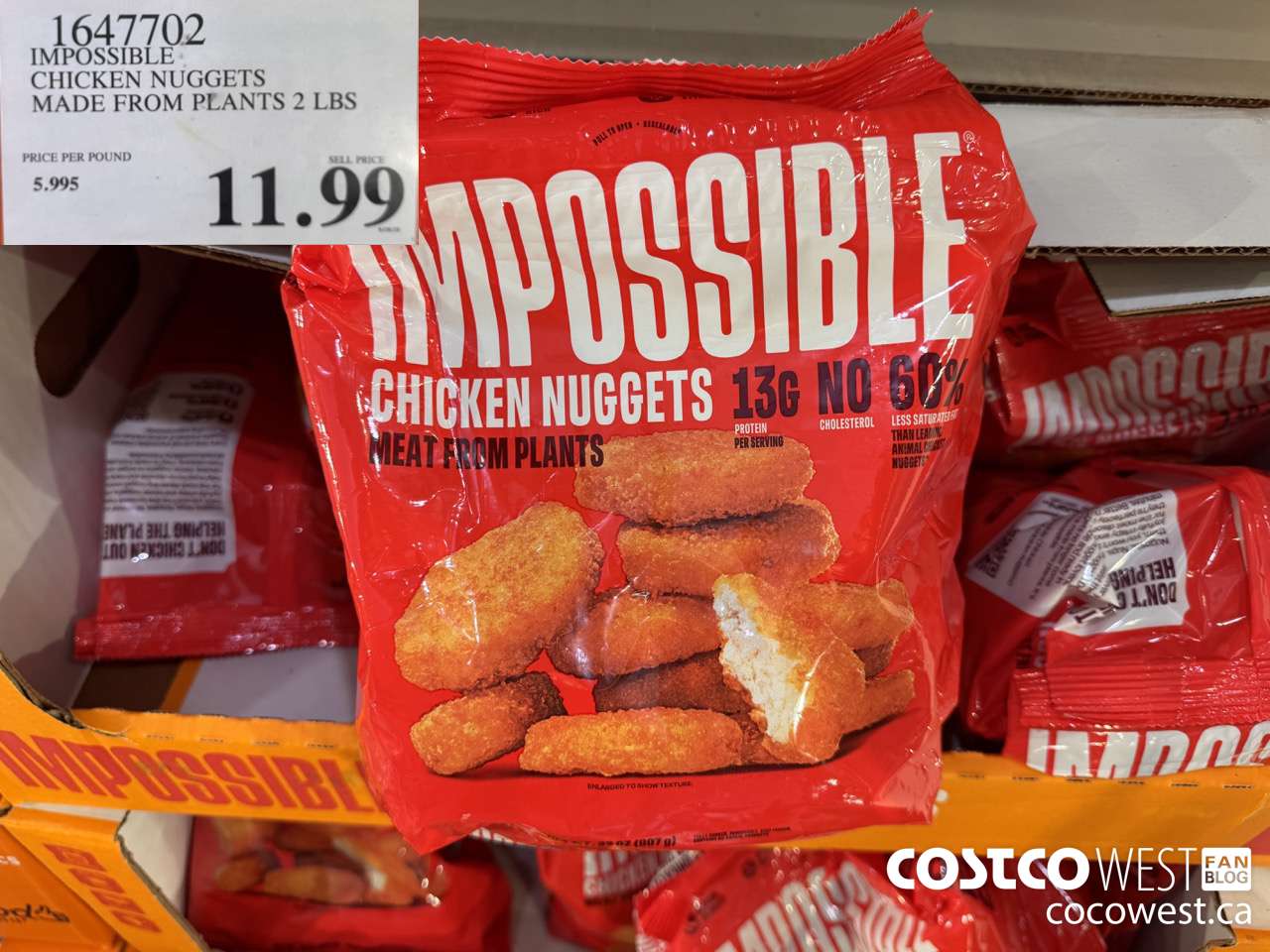 1647702 IMPOSSIBLE CHICKEN NUGGETS MADE FROM PLANTS 2 LBS $11.99