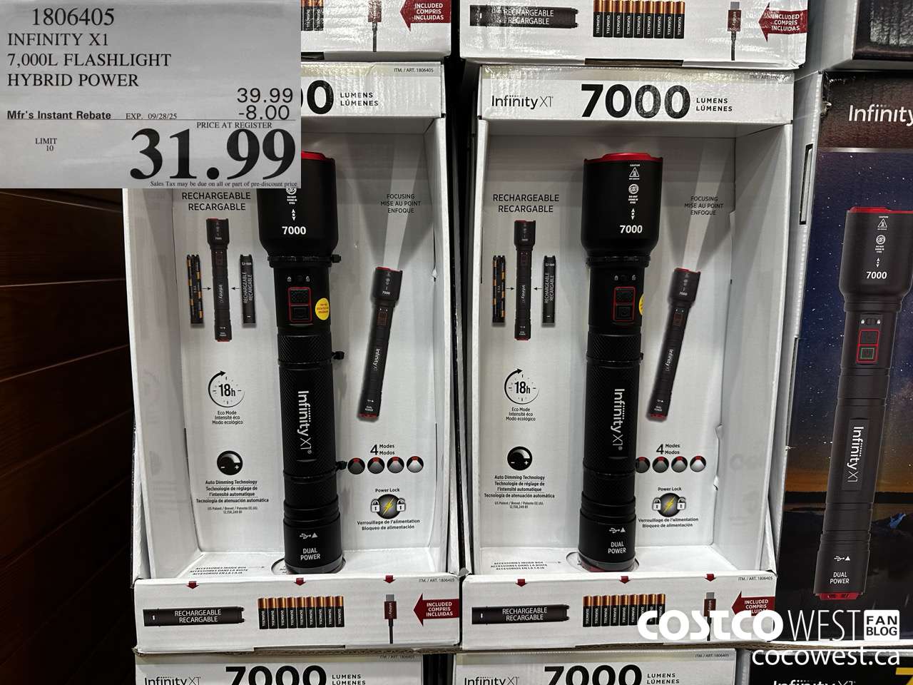 1806405 INFINITY X1 7,000L FLASHLIGHT HYBRID POWER ($8.00 INSTANT SAVINGS EXPIRES ON 2025-09-28) $31.99
