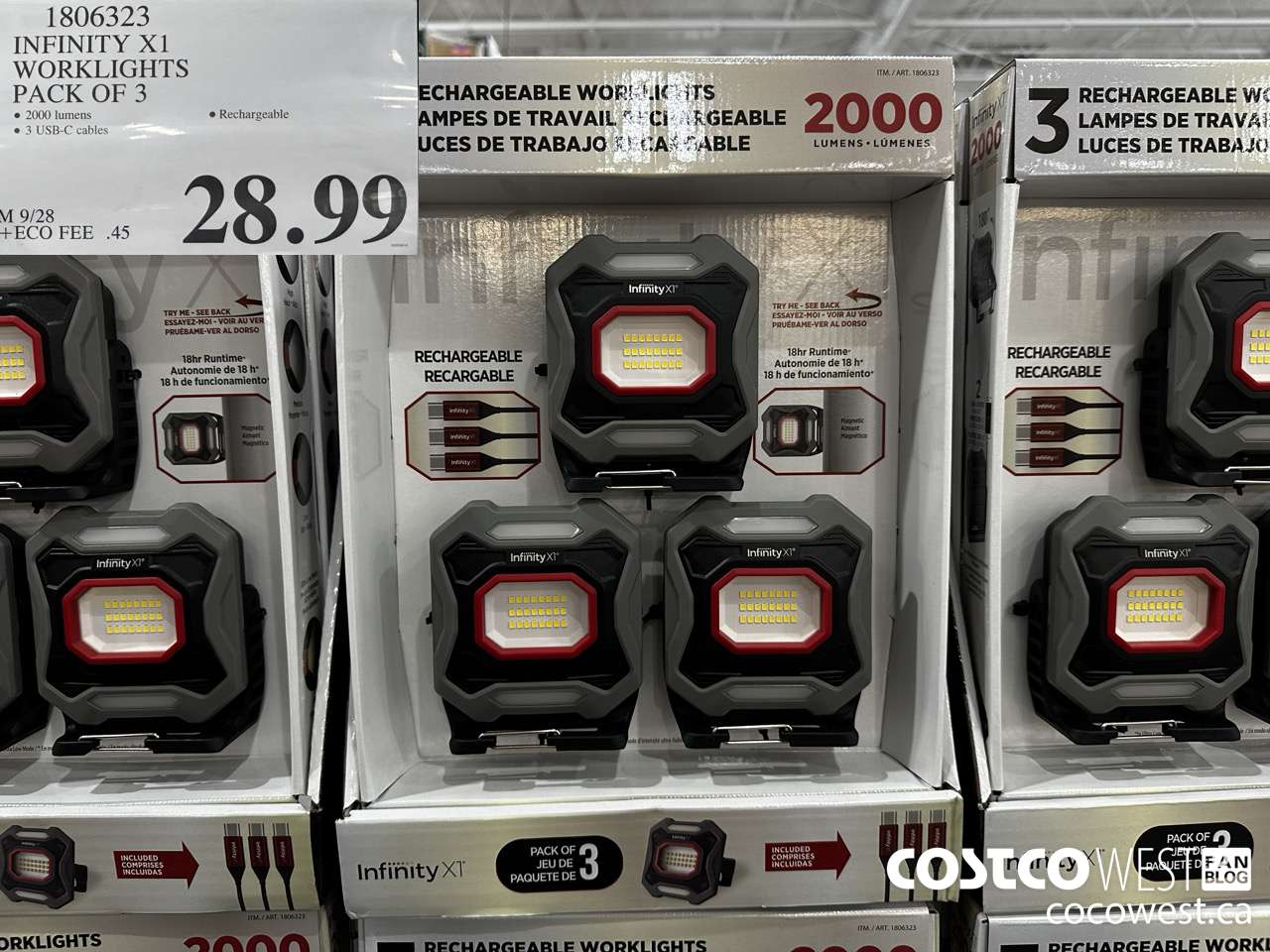 1806323 INFINITY X1 WORKLIGHTS PACK OF 3 $28.99