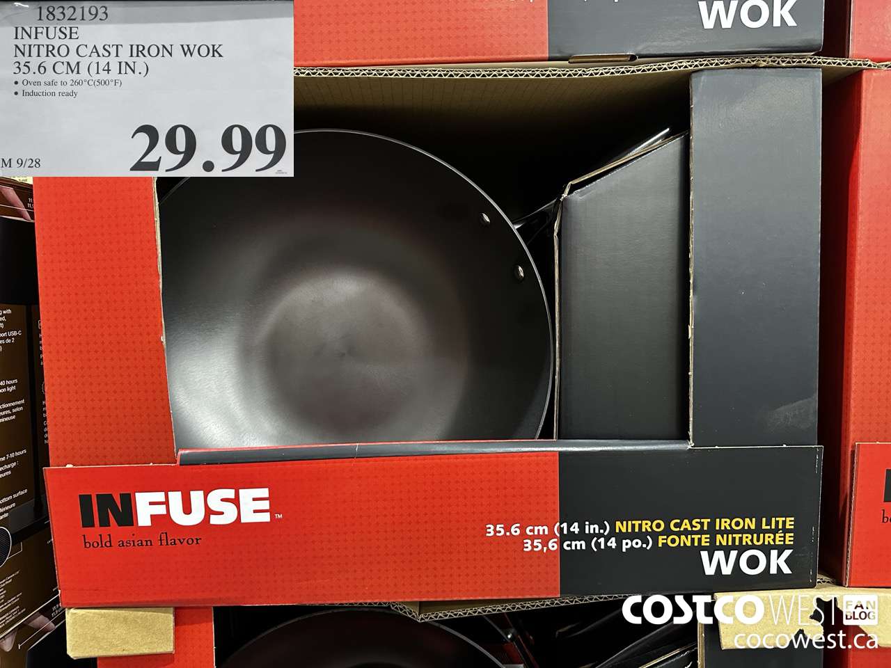 1832193 INFUSE NITRO CAST IRON WOK 35.6 CM (14IN) $29.99