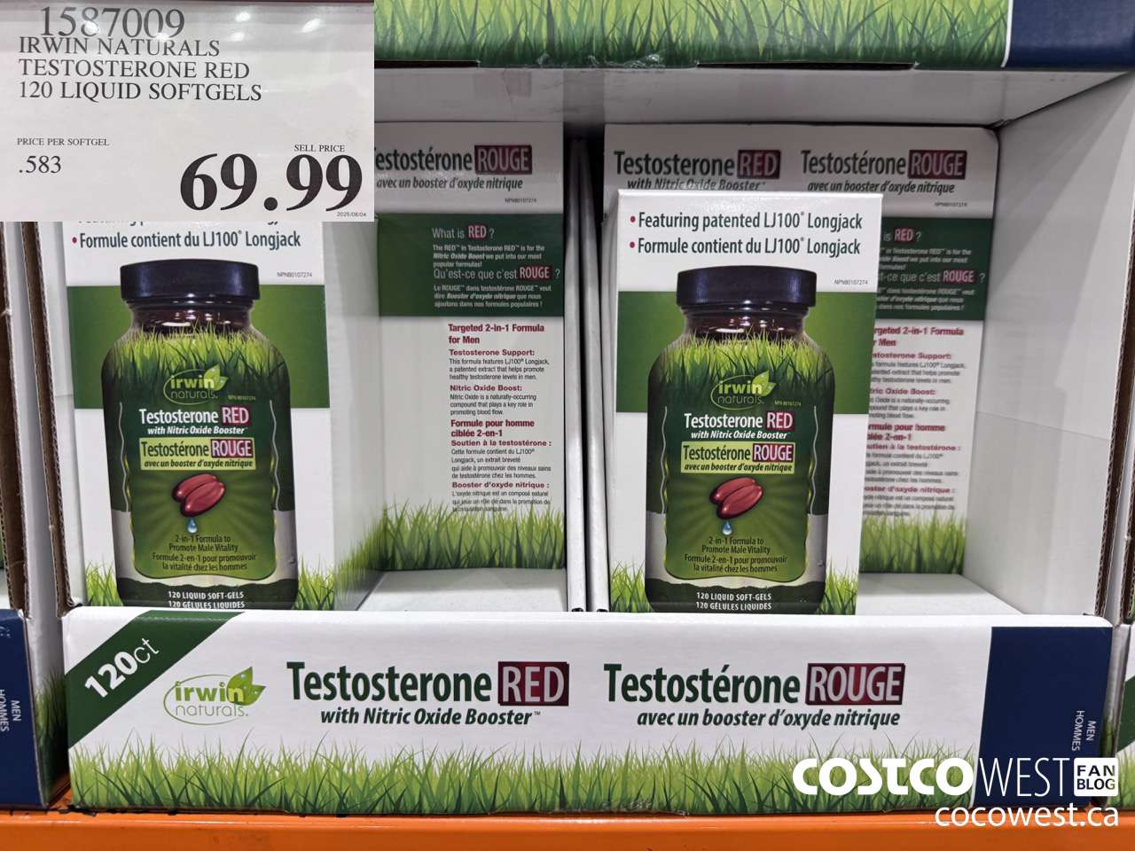 1587009 IRWIN NATURALS TESTOSTERONE RED 120 SOFT-GELS $69.99