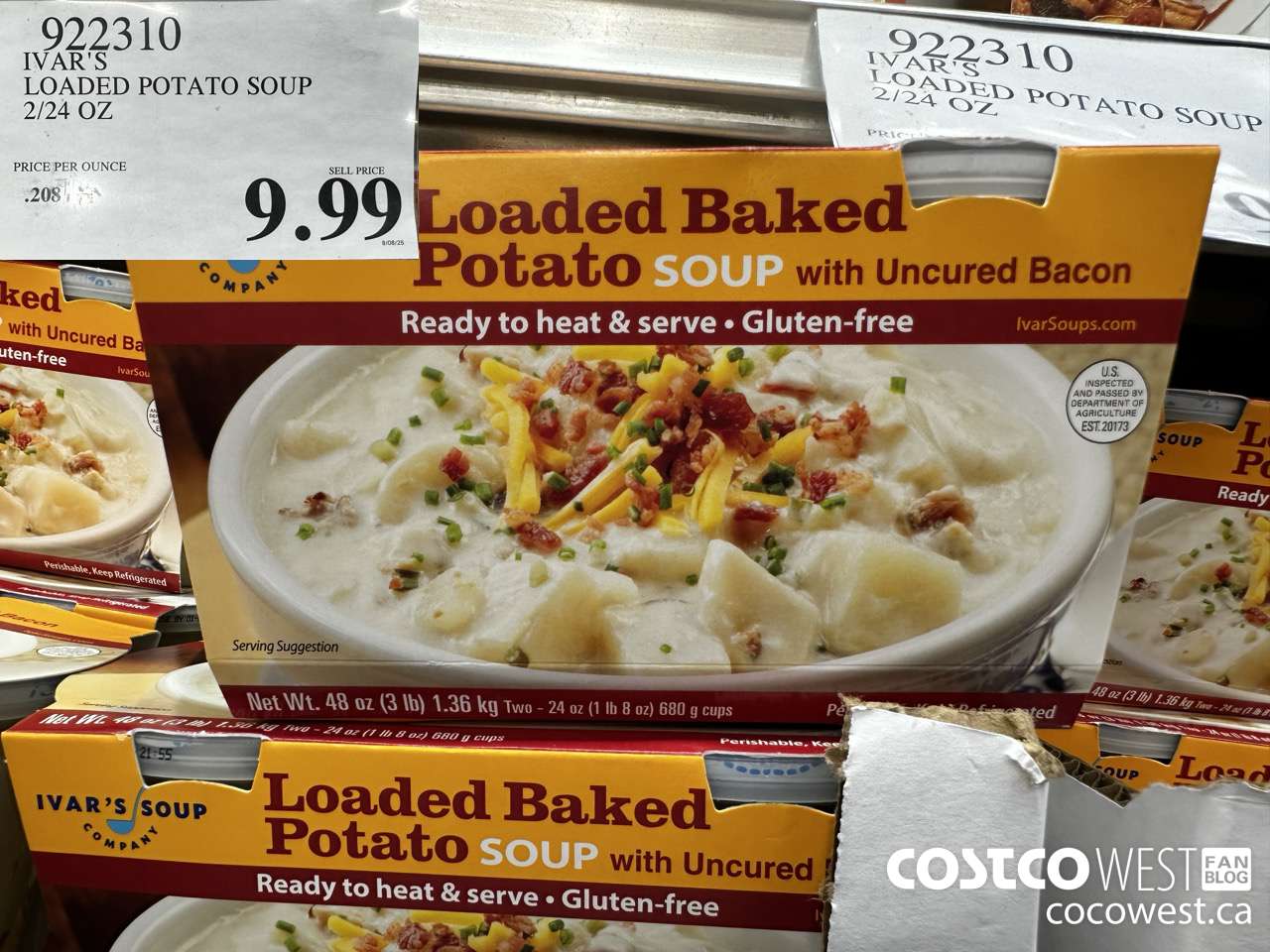 922310 IVAR'S LOADED POTATO SOUP 2/24 OZ  $9.99