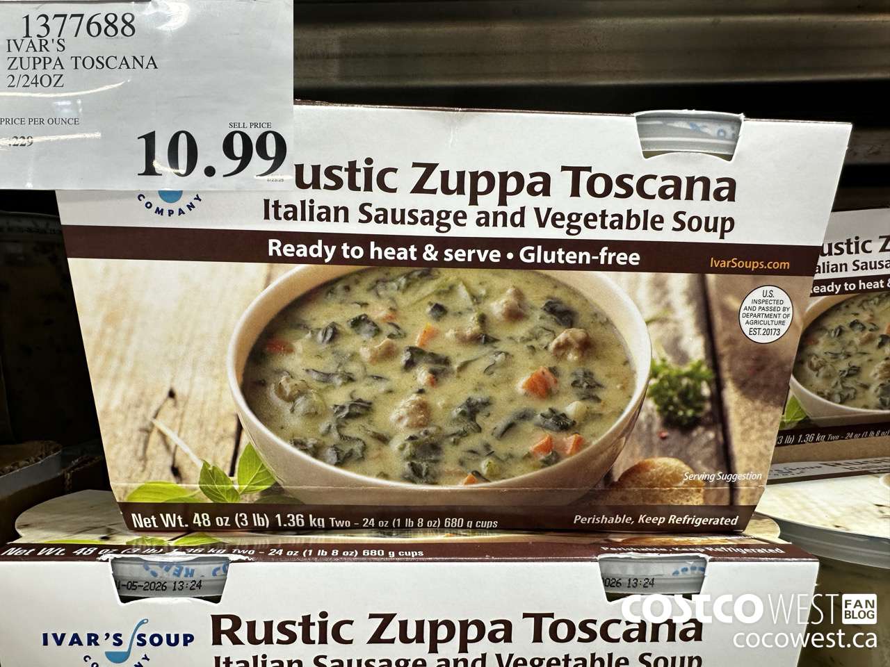 1377688 IVAR'S ZUPPA TOSCANA 2/24 OZ $10.99