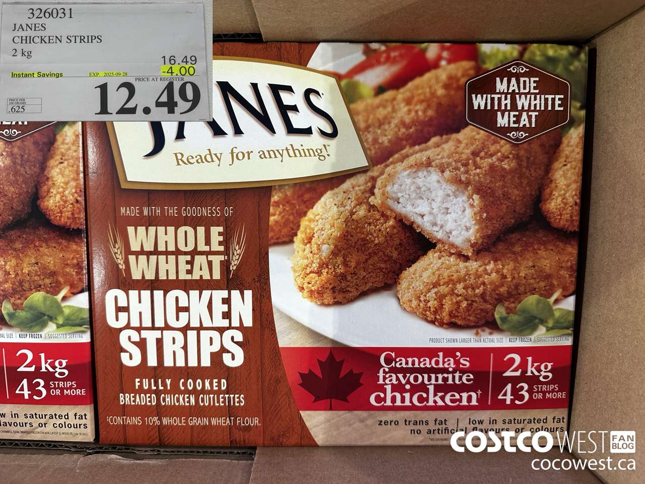 326031 JANES CHICKEN STRIPS 2 kg ($4.00 INSTANT SAVINGS EXPIRES ON 2025-09-28) $12.49