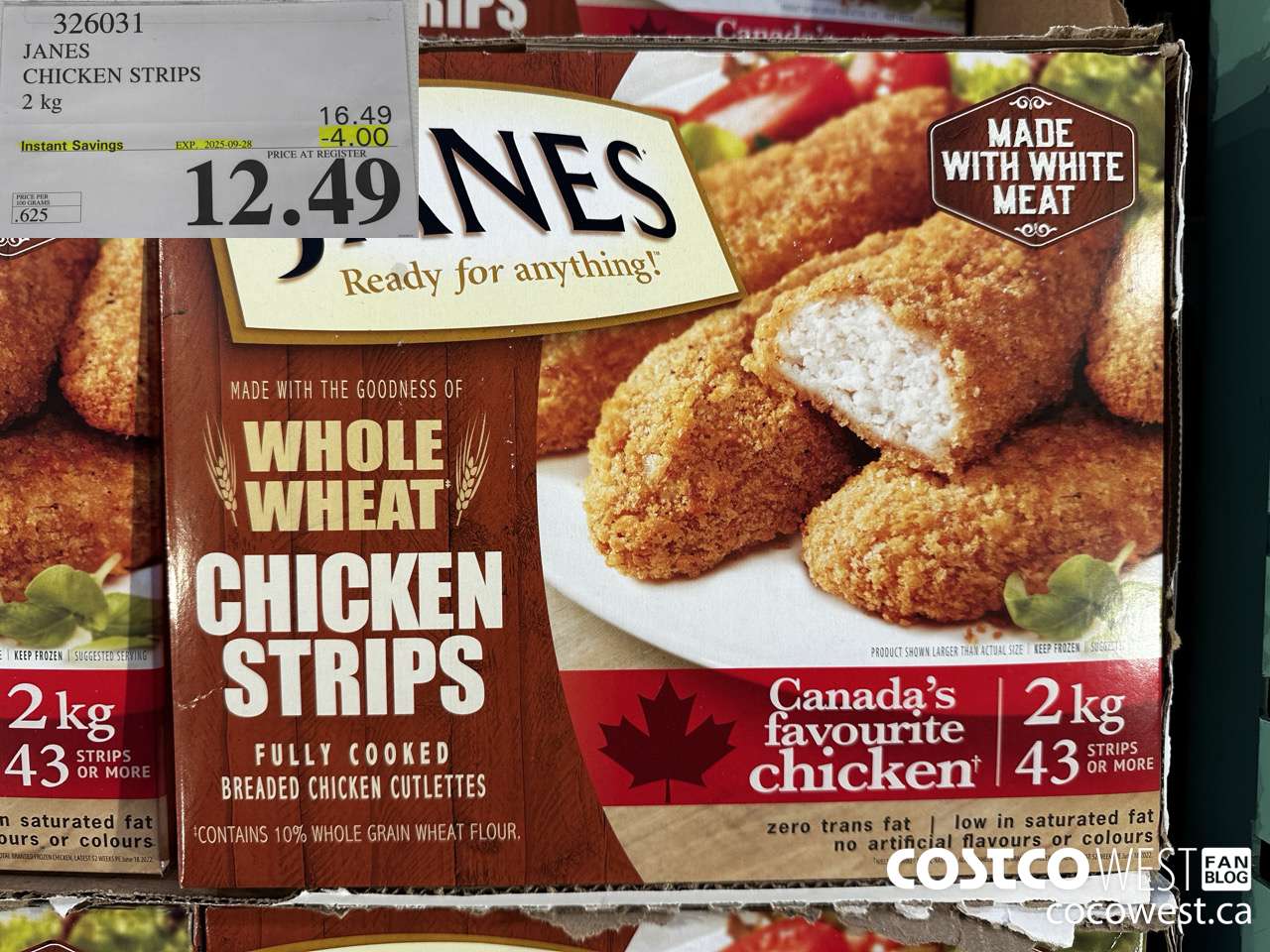 326031 JANES CHICKEN STRIPS 2 kg ($4.00 INSTANT SAVINGS EXPIRES ON 2025-09-28) $12.49