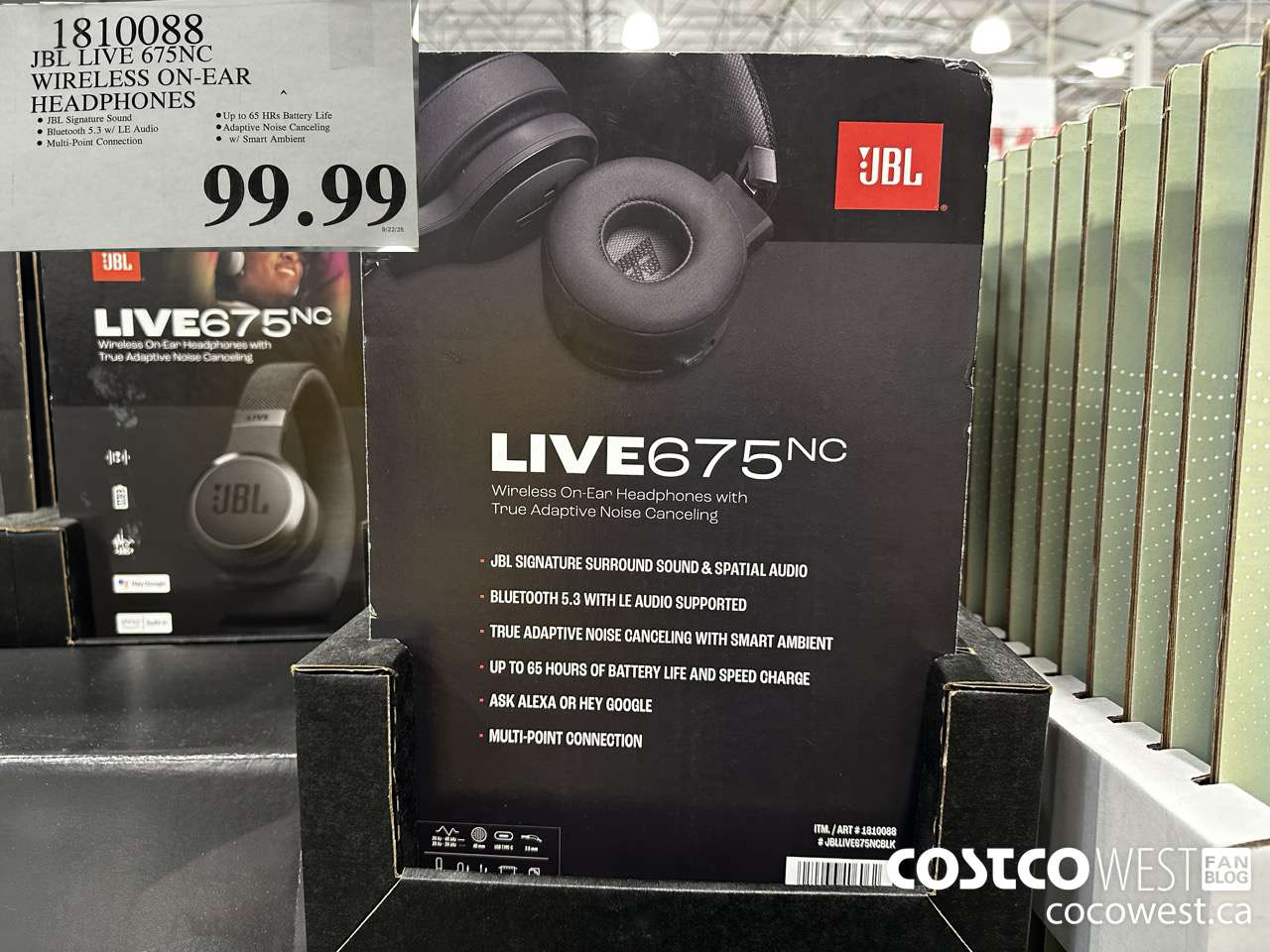 1810088 JBL LIVE 675NC WIRELESS ON-EAR HEADPHONES $99.99