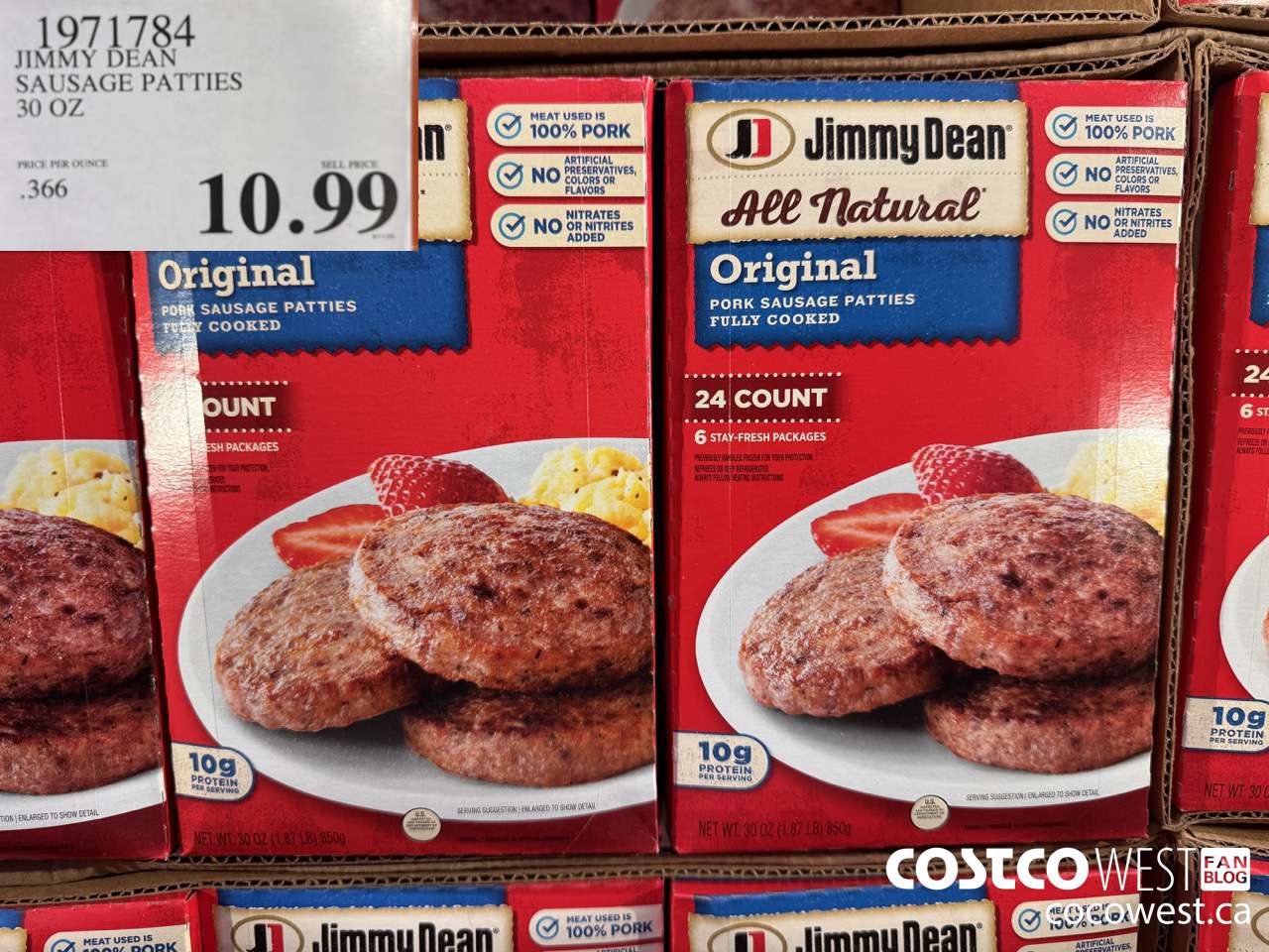 1971784 JIMMY DEAN SAUSAGE PATTIES 30 OZ $10.99