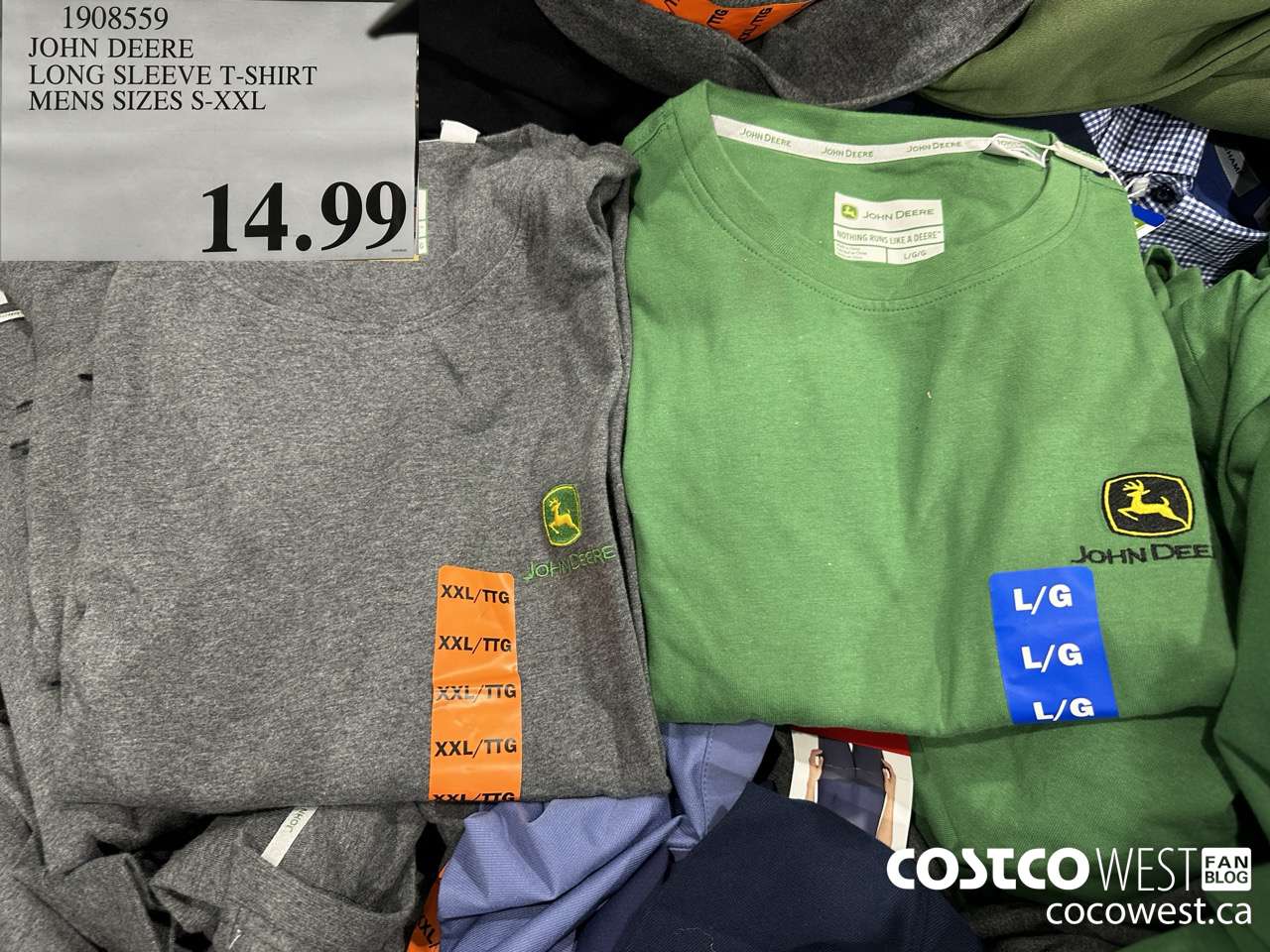 1908559 JOHN DEERE LONG SLEEVE T-SHIRT MENS SIZES S-XXL $14.99
