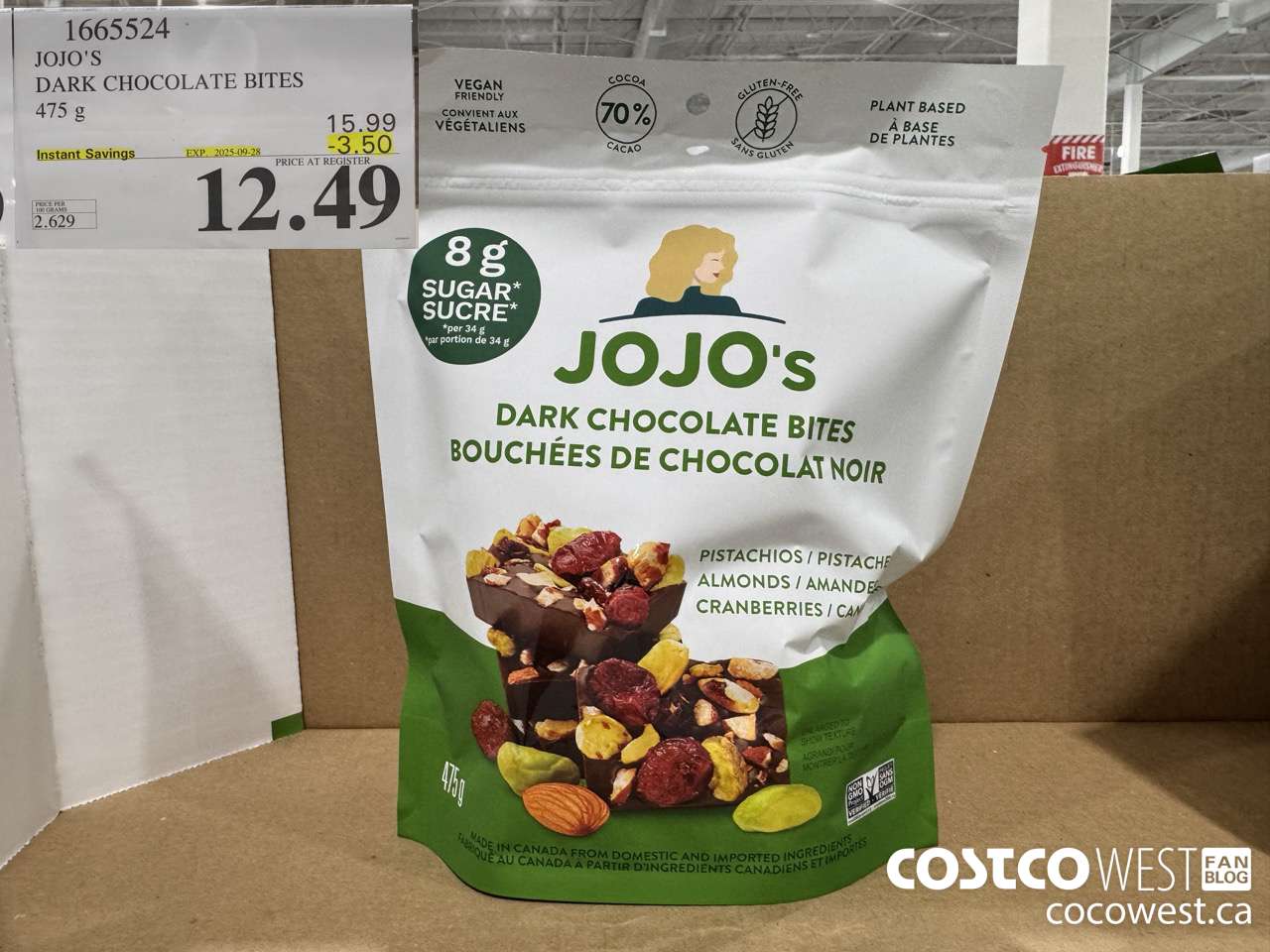 1665524 JOJO'S DARK CHOCOLATE BITES 475 G ($3.50 INSTANT SAVINGS EXPIRES ON 2025-09-28) $12.49