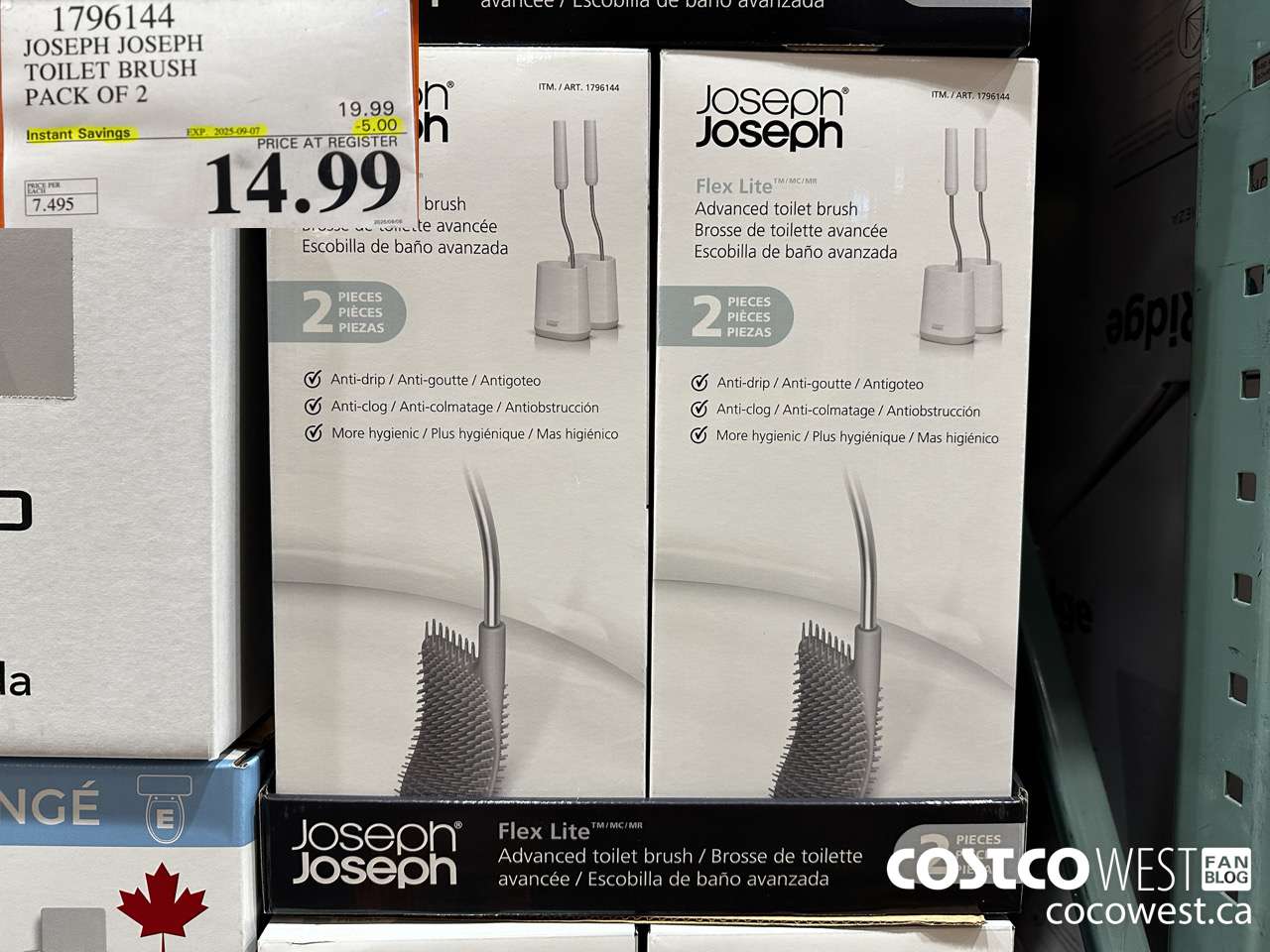 1796144 JOSEPH JOSEPH TOILET BRUSH PACK OF 2 ($5.00 INSTANT SAVINGS EXPIRES ON 2025-09-07) $14.99