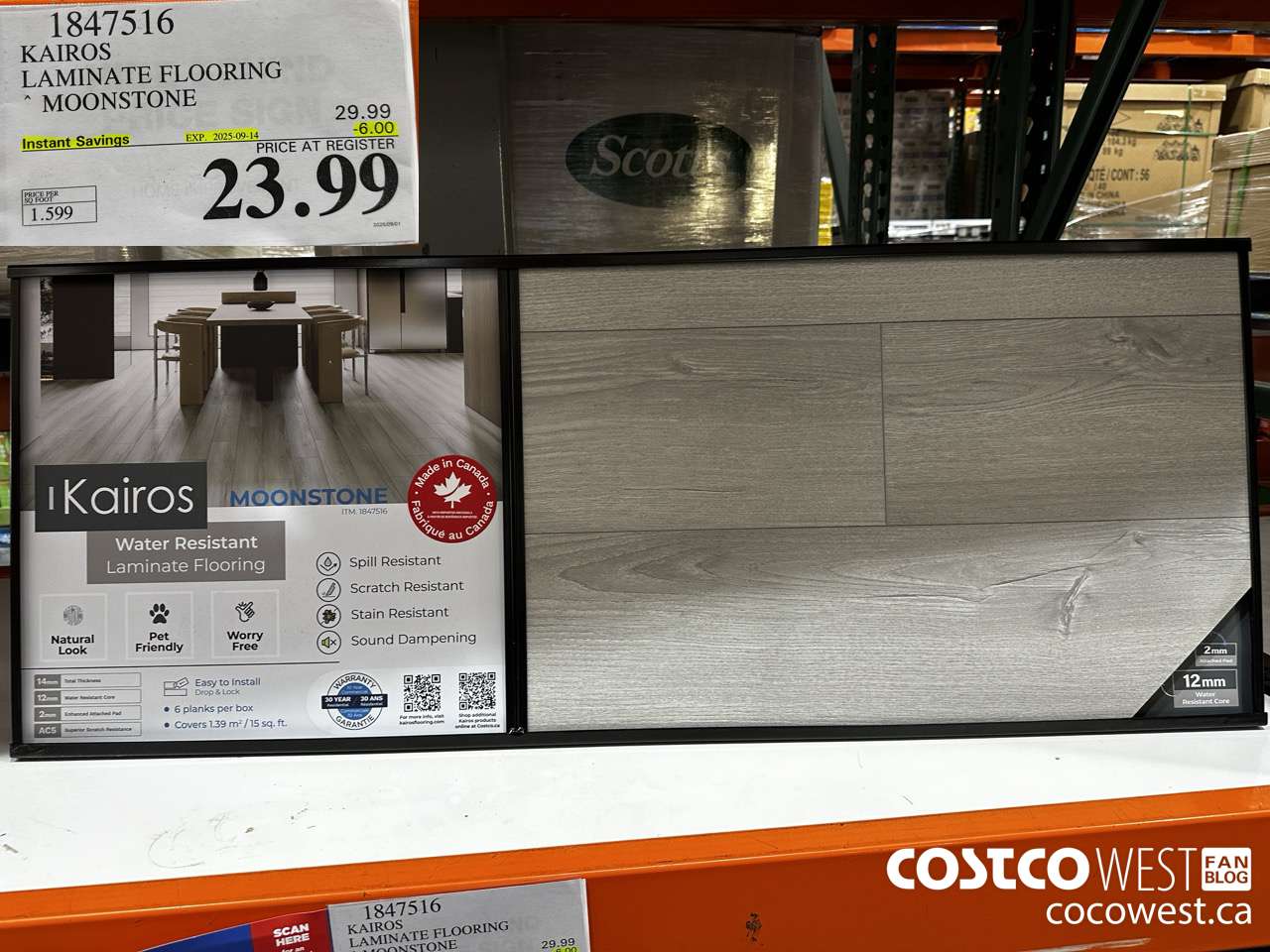 1847516 KAIROS LAMINATE FLOORING MOONSTONE ($6.00 INSTANT SAVINGS EXPIRES ON 2025-09-14) $23.99