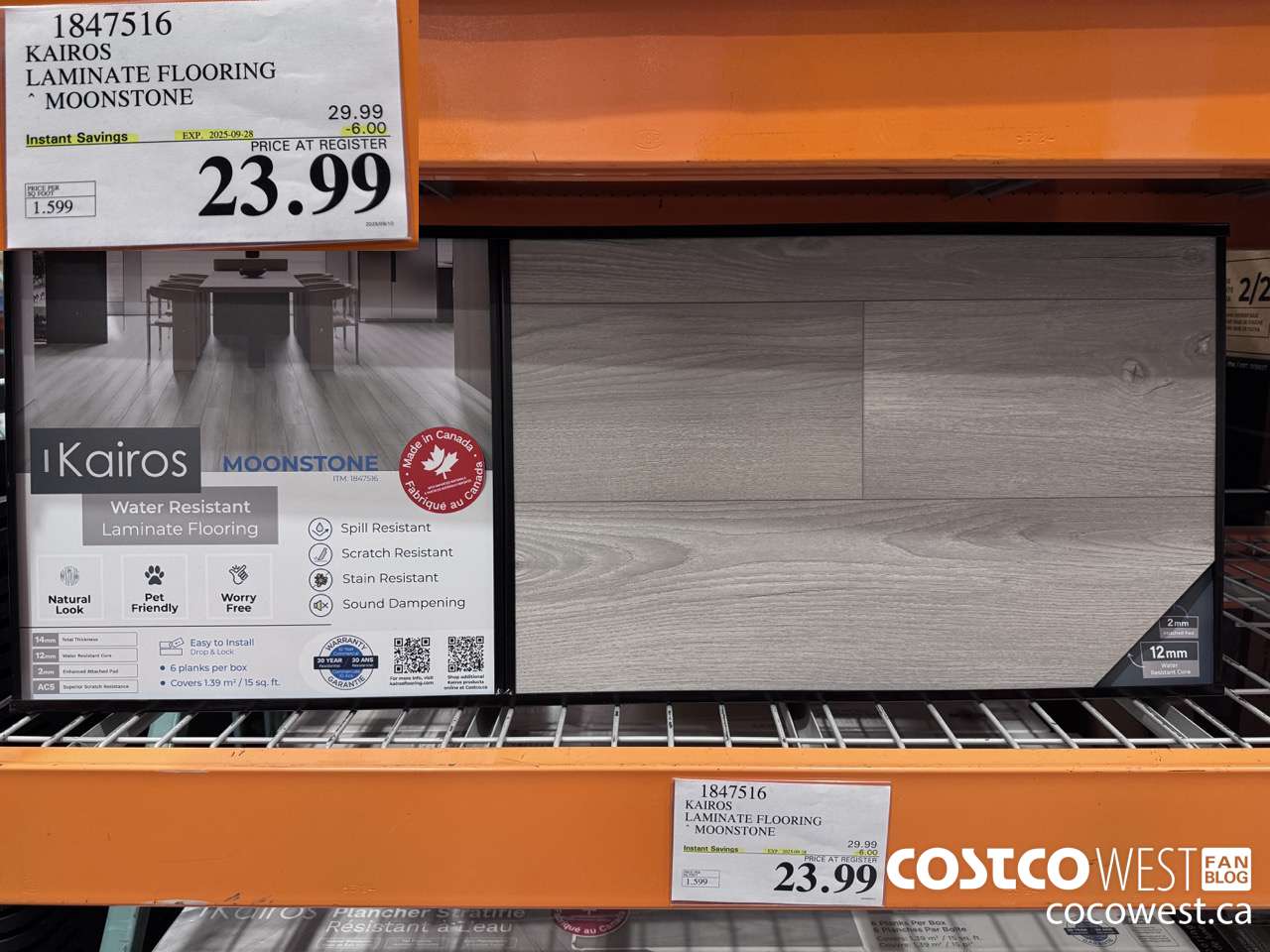 1847516 KAIROS LAMINATE FLOORING MOONSTONE ($6.00 INSTANT SAVINGS EXPIRES ON 2025-09-28) $23.99