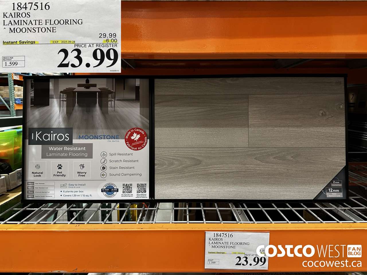 1847516 KAIROS LAMINATE FLOORING MOONSTONE ($6.00 INSTANT SAVINGS EXPIRES ON 2025-09-28) $23.99