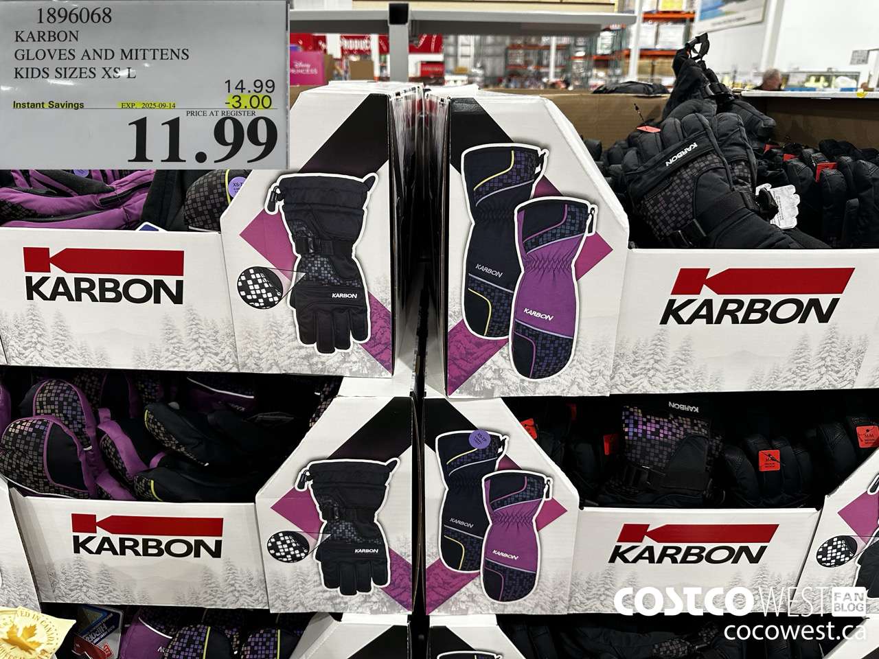 1896068 KARBON GLOVES AND MITTENS KIDS SIZES XS-L ($3.00 INSTANT SAVINGS EXPIRES ON 2025-09-14) $11.99