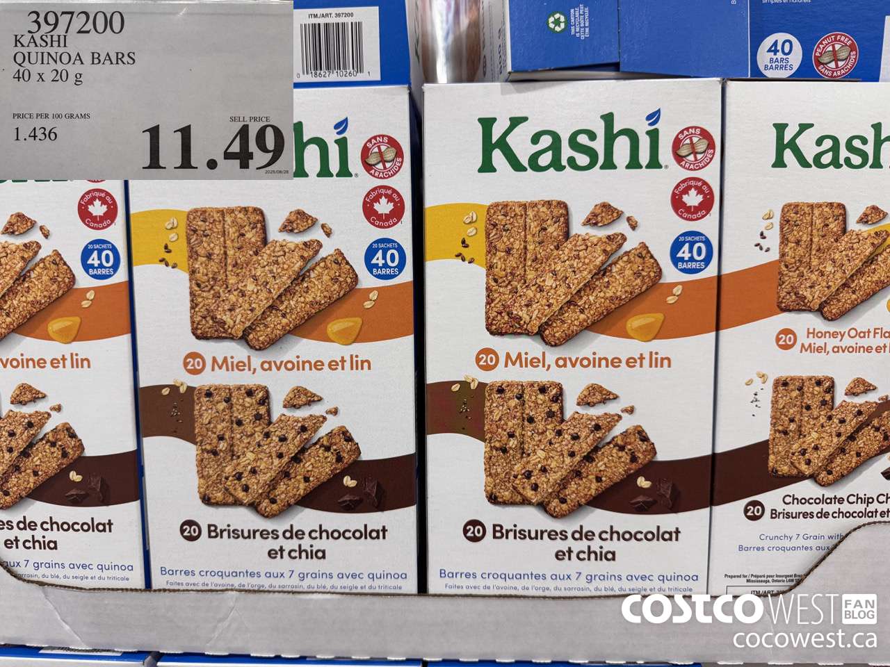397200 KASHI QUINOA BARS 40 x 20g $11.49