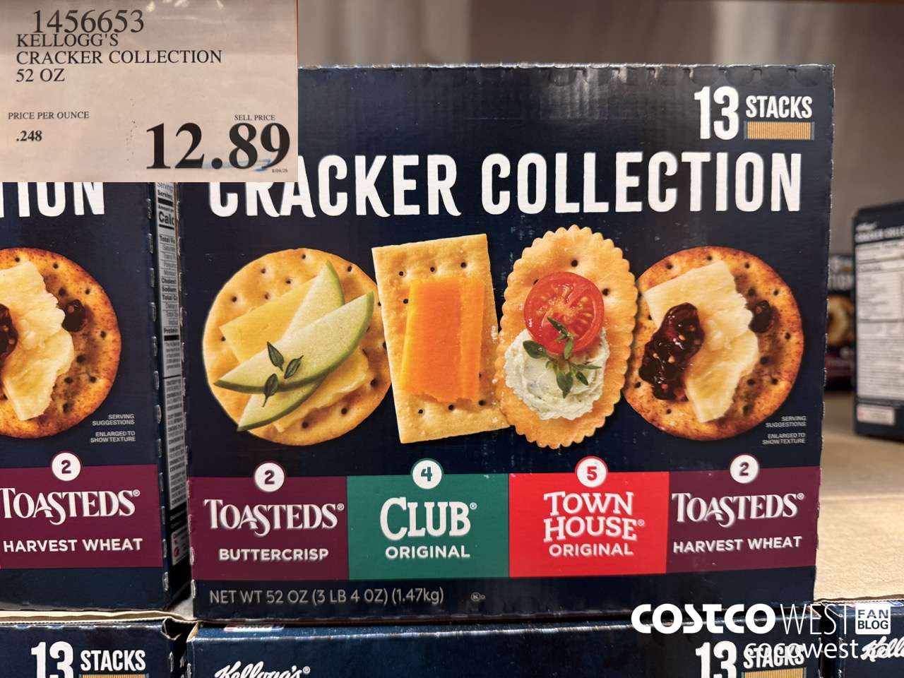 1456653 KELLOGG'S CRACKER COLLECTION 52 OZ $12.89