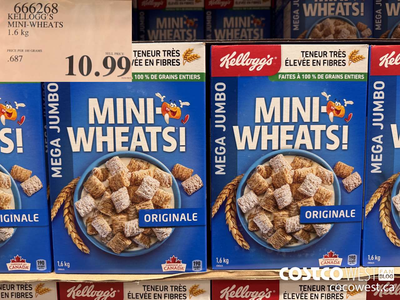 666268 KELLOGG'S MINI WHEATS 1.6 kg $10.99