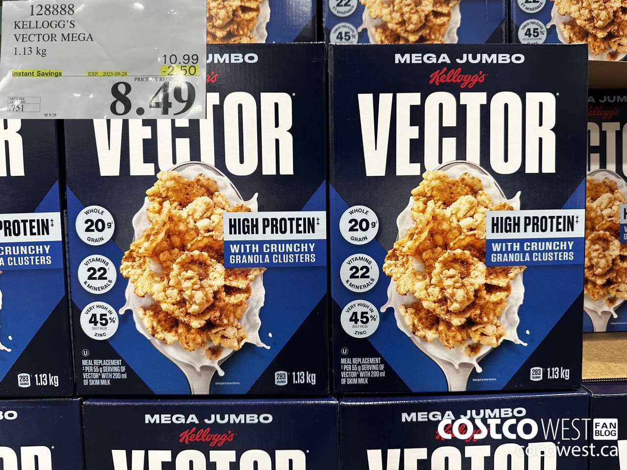 128888 KELLOGGS VECTOR MEGA 1.13KG ($2.50 INSTANT SAVINGS EXPIRES ON 2025-09-28) $8.49