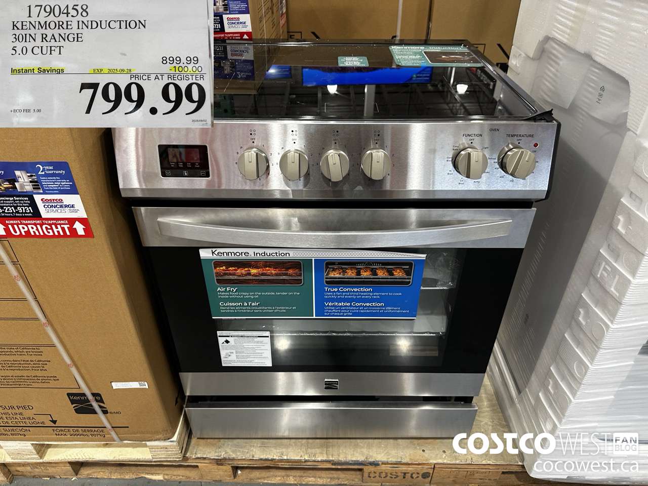 1790458 KENMORE INDUCTION 30IN RANGE 5.0 CUFT ($100.00 INSTANT SAVINGS EXPIRES ON 2025-09-28) $799.99