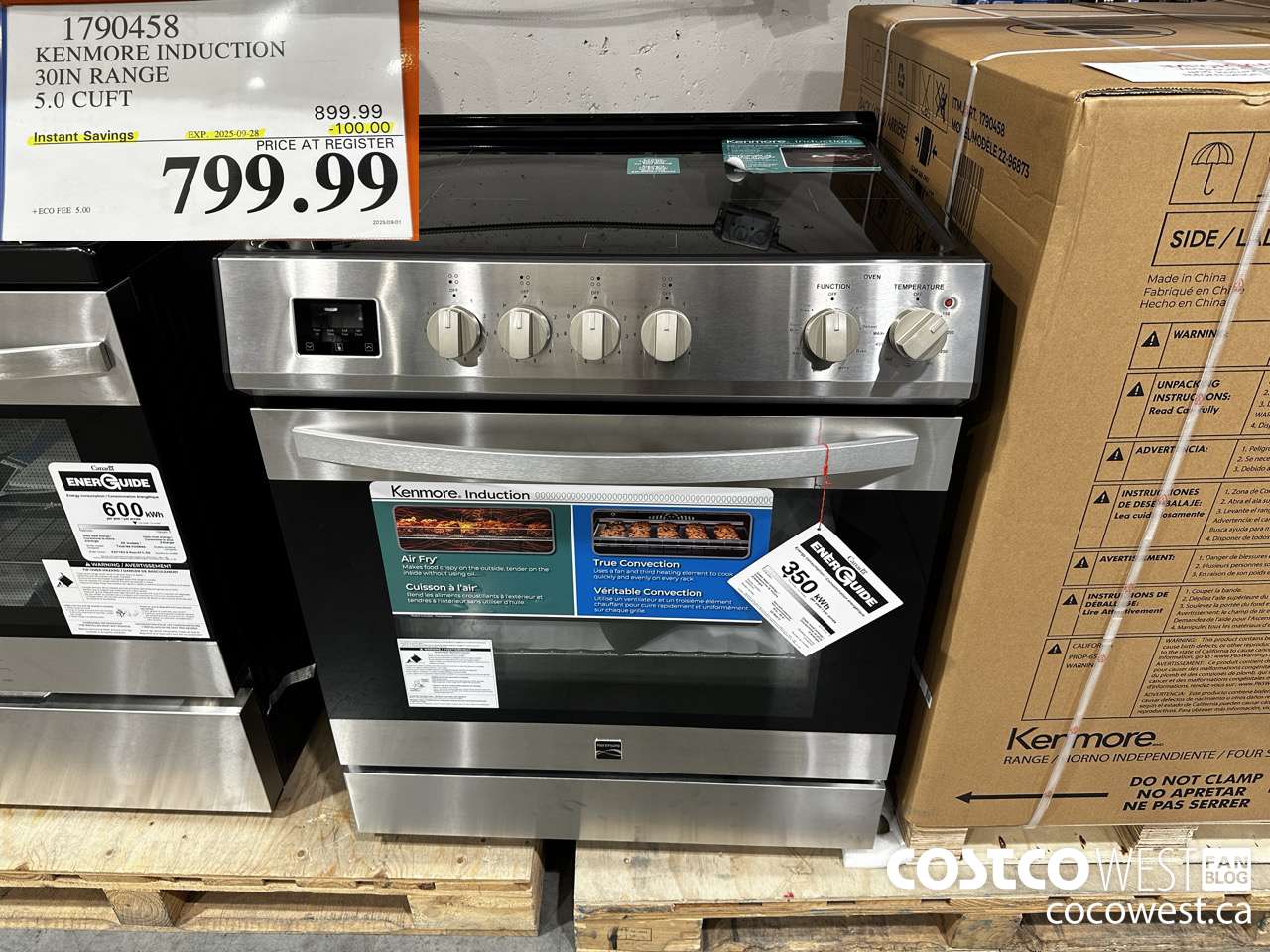 1790458 KENMORE INDUCTION 30IN RANGE 5.0 CUFT ($100.00 INSTANT SAVINGS EXPIRES ON 2025-09-28) $799.99