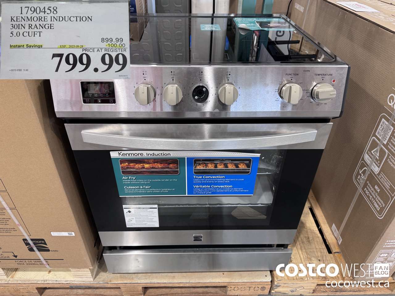 1790458 KENMORE INDUCTION 30IN RANGE 5.0 CUFT ($100.00 INSTANT SAVINGS EXPIRES ON 2025-09-28) $799.99