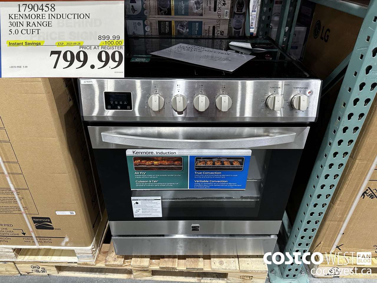 1790458 KENMORE INDUCTION 30IN RANGE 5.0 CUFT ($100.00 INSTANT SAVINGS EXPIRES ON 2025-09-28) $799.99