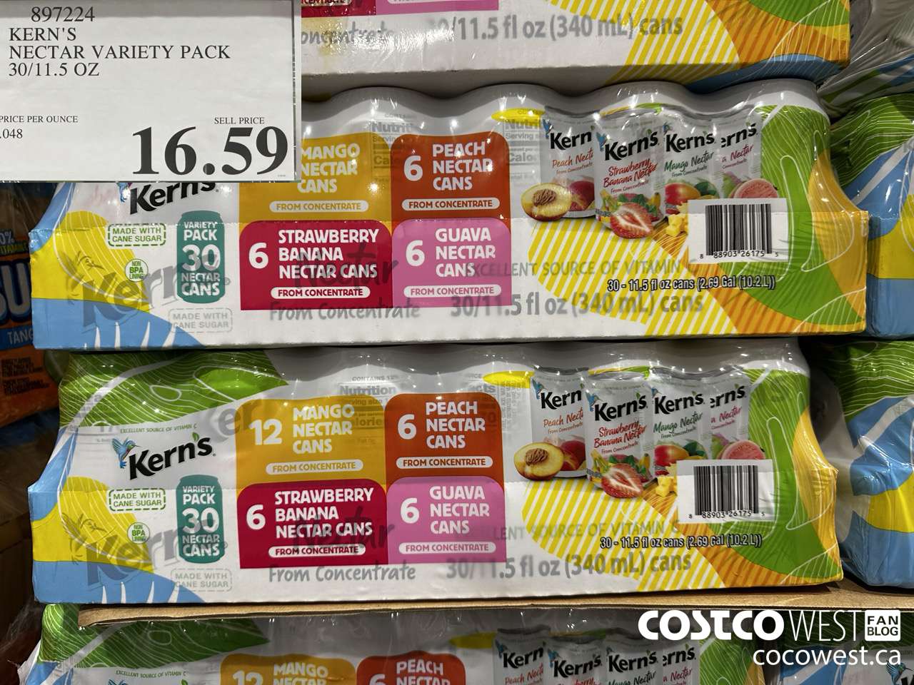 897224 KERN'S NECTAR VARIETY PACK 30/11.5 OZ $16.59